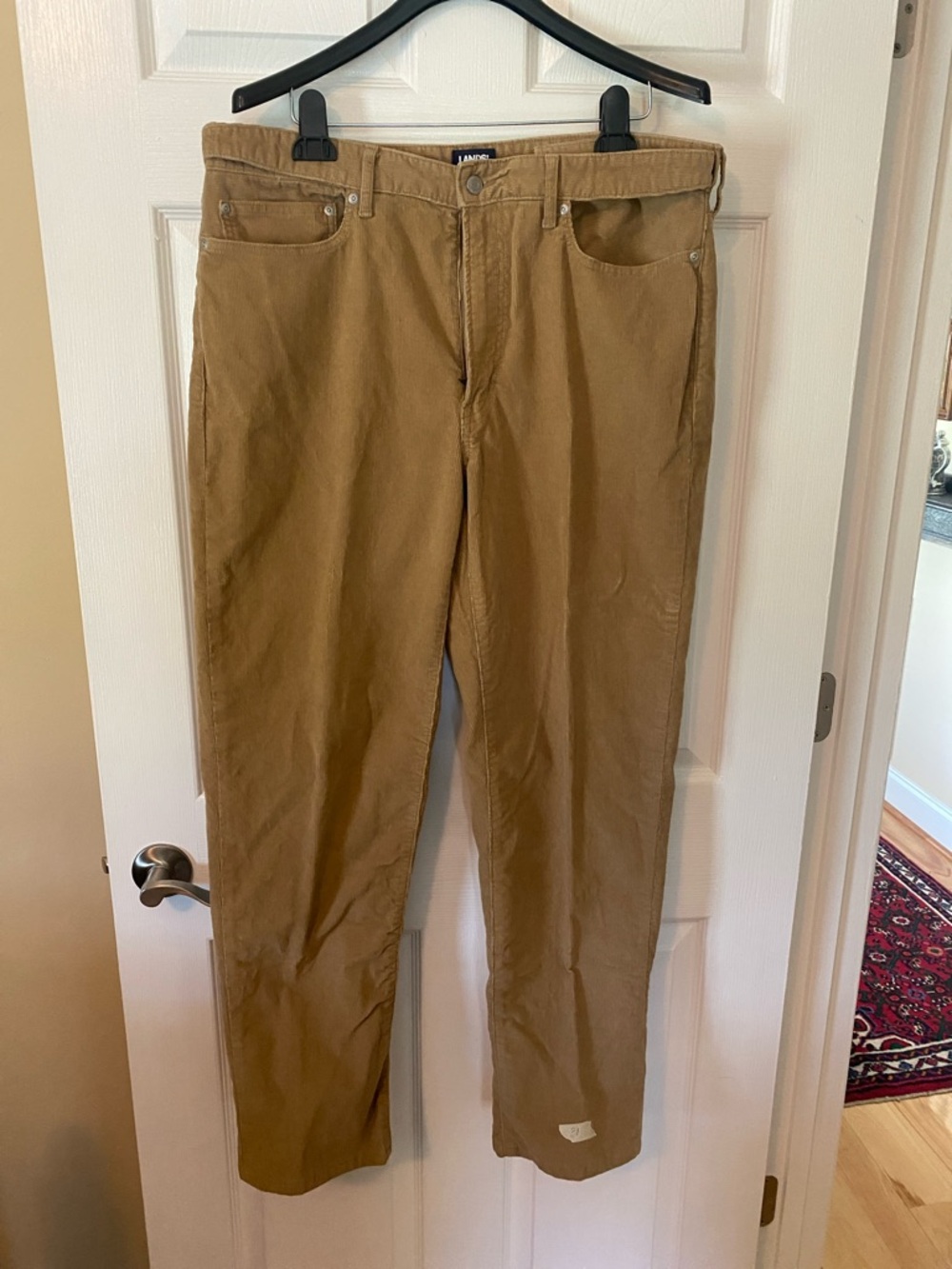 Lands End Corduroy Pants Mens 38x31 Tan Brown Traditional Fit Straight Leg